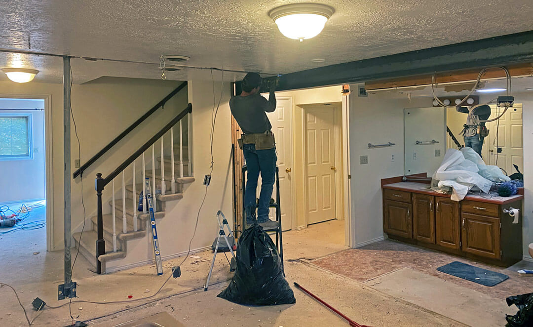 Basement load bearing wall removed in bountiful utah