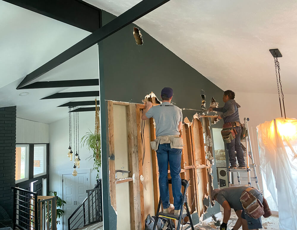 Kitchen living room wall removed in Cottonwood Heights utah