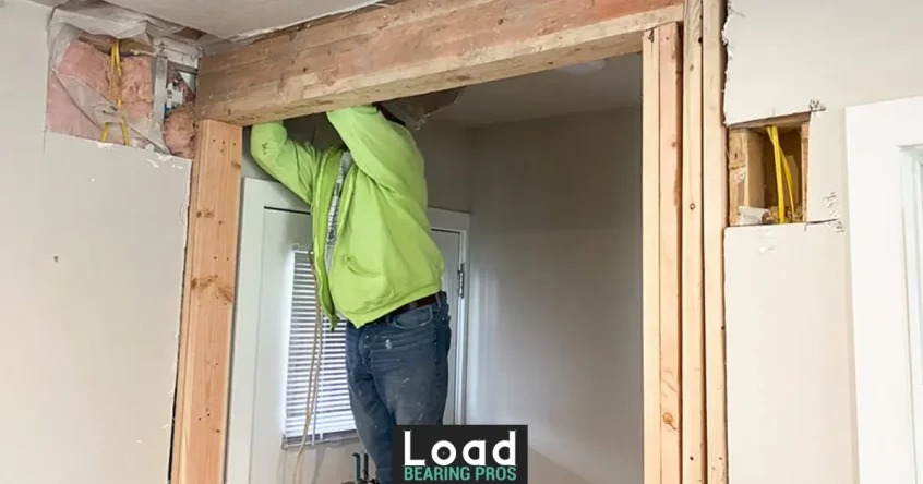 a professional contractors inspecting a load bearing wall